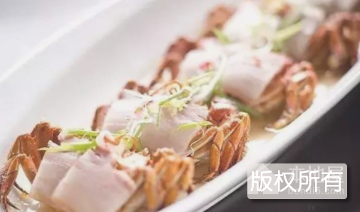 咸肉蒸白蟹