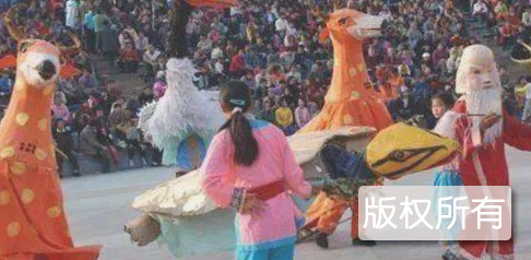 舞寿星公与龟鹿鹤