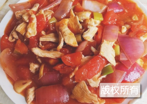 炒番茄鸡片