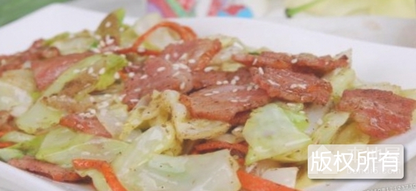腊肉炒高丽菜