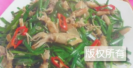 墨鱼炒韭菜