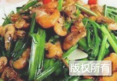 韭菜花炒江虾